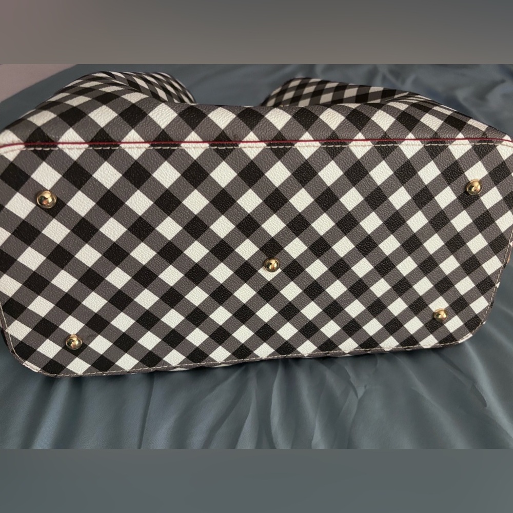 Dooney & Bourke Black and White Gingham II Brenna Checkered bag - Picture 11 of 13